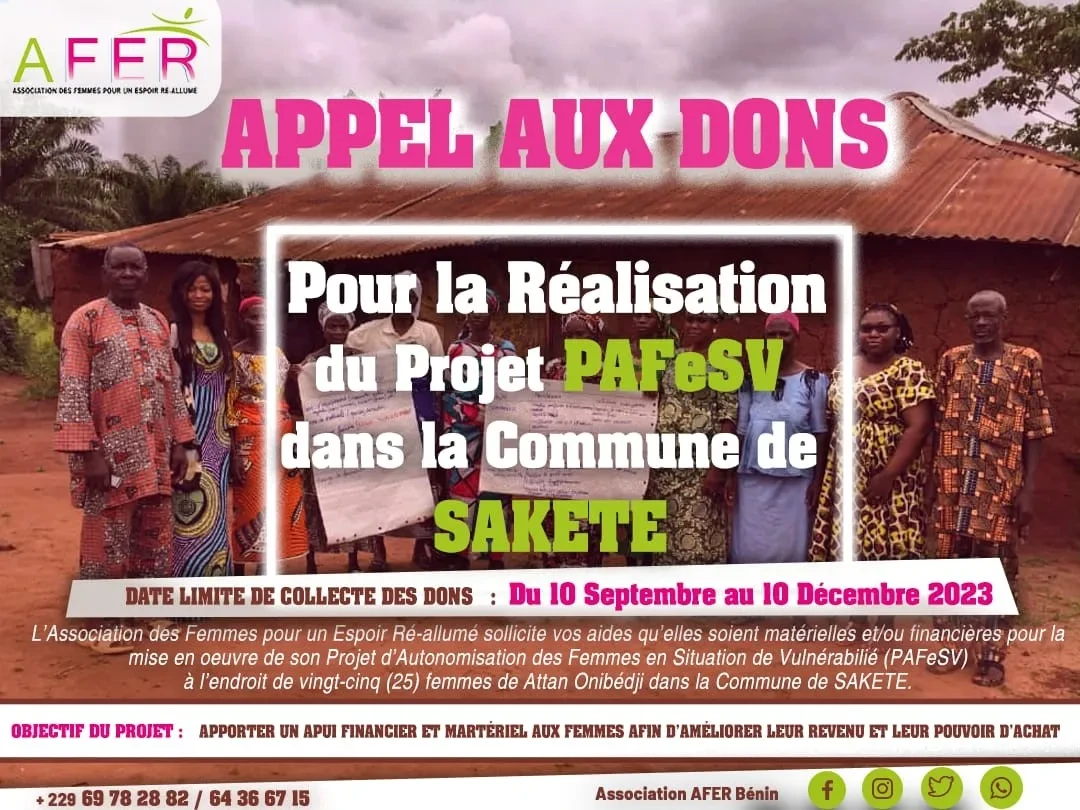 Appel aux dons - Projet PAFeSV