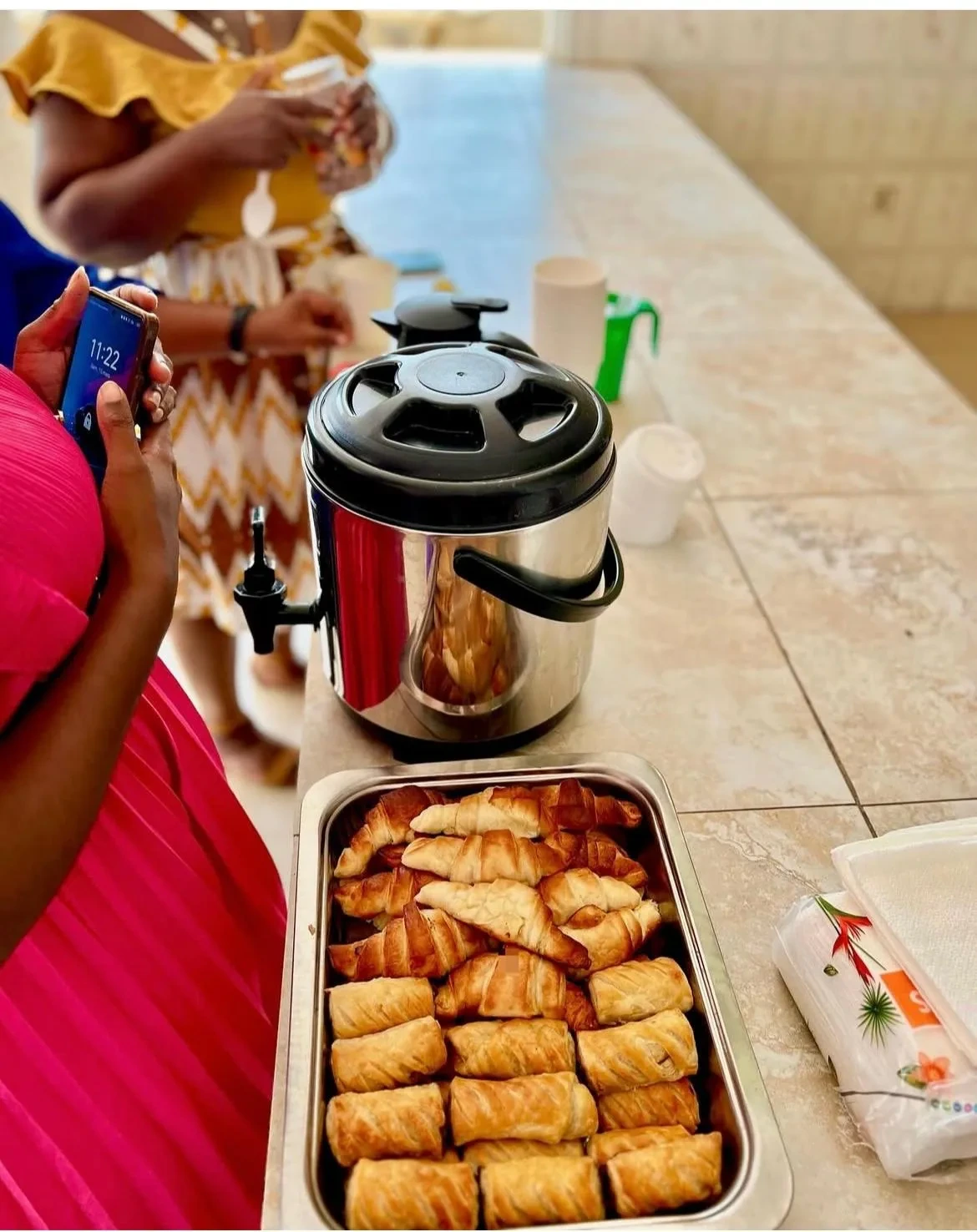 Pause conviviale lors de la formation